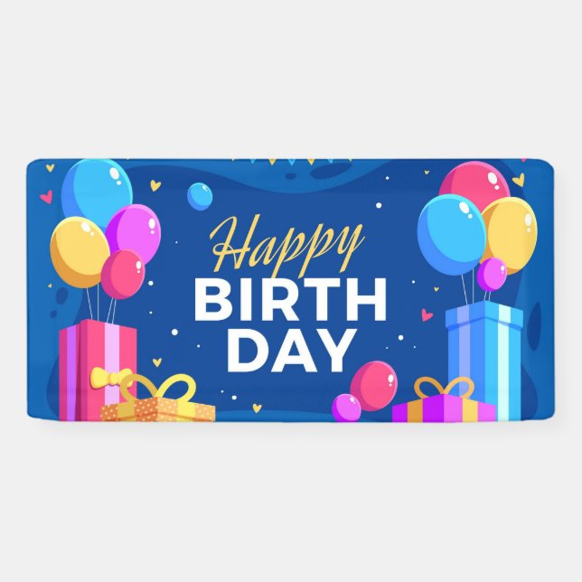 Banderoles Joyeux anniversaire (Horizontal)