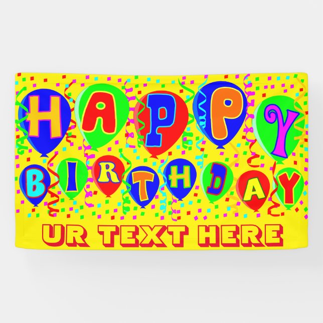 Banderoles Joyeux anniversaire (Horizontal)