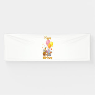 Banderoles Joyeux Anniversaire Animal Collection 2.5x8 Vinyle