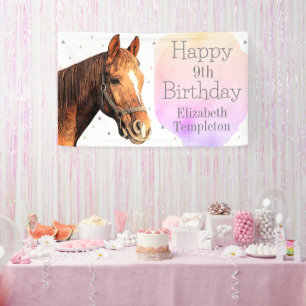 Banderoles Joyeux Anniversaire Cheval Retour équitation Joli 