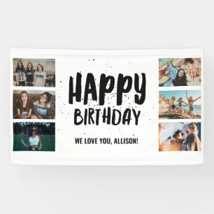 Banderoles Joyeux anniversaire Confetti Photo Collage Party B