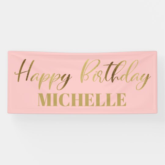 Banderoles Joyeux Anniversaire De L Ecriture Moderne Pink Zazzle Ca