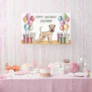 Banderoles Joyeux anniversaire de Terrier Pastel à molle