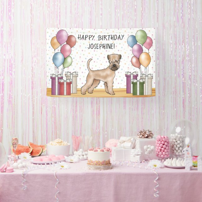 Banderoles Joyeux anniversaire de Terrier Pastel à molle (Fête)