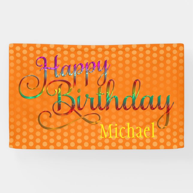 Banderoles JOYEUX ANNIVERSAIRE - design de texte + vos propre (Horizontal)