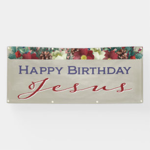 Banderoles Joyeux anniversaire Jésus Noël chrétien