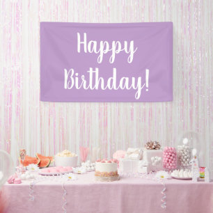 Banderoles Joyeux Anniversaire Lilac Purple Typographie