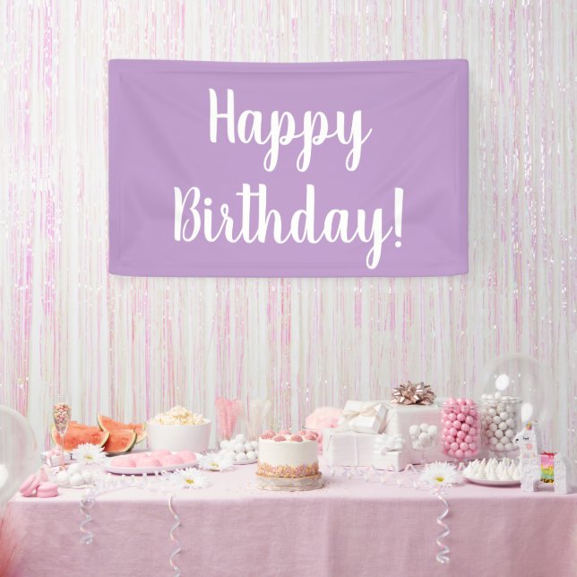 Banderoles Joyeux Anniversaire Lilac Purple Typographie (Fête)