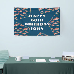 Banderoles Joyeux Anniversaire Pêcheur en Eau Salée Vivaneau