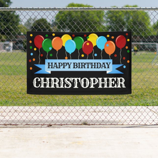 Banderoles Joyeux anniversaire personnalisé (En situation)