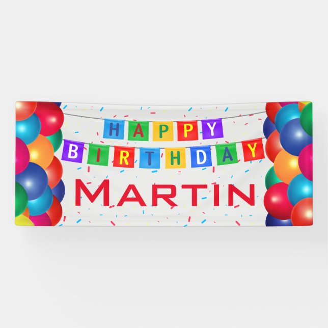 Banderoles Joyeux anniversaire personnalisé (Horizontal)