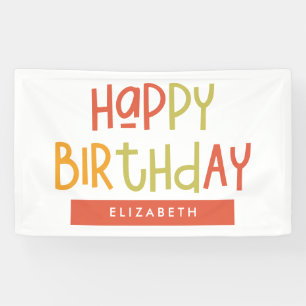 Banderoles Joyeux Anniversaire Preppy Jouer Amusant Simple Sa