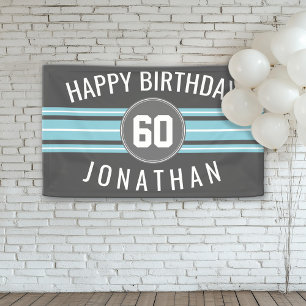 Banderoles Joyeux Anniversaire Sports Jersey Stripes Nom et â