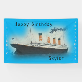 Banderoles Joyeux anniversaire Titanic Nom du navire Océan Bl