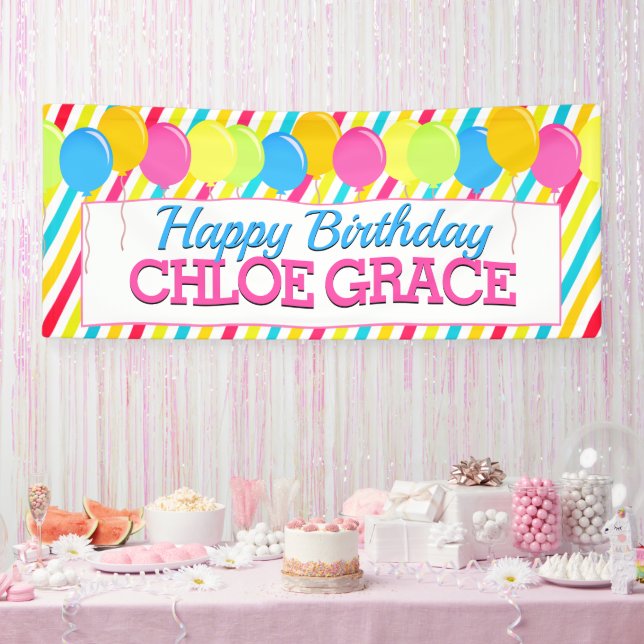 Banderoles Joyeux Ballons d'anniversaire (Fête)