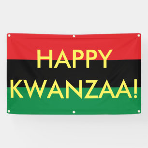 Banderoles Joyeux drapeau Kwanzaa rouge noir vert RBG UNIA