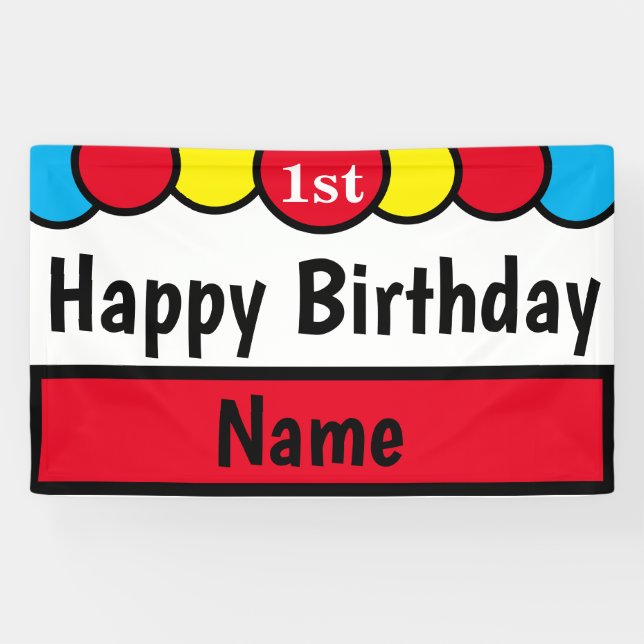 Banderoles Joyeux ęr anniversaire fait sur commande (Horizontal)