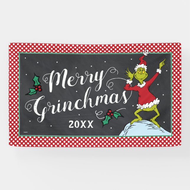 Banderoles Joyeux Grinchmas | Grinch Holiday Party (Horizontal)
