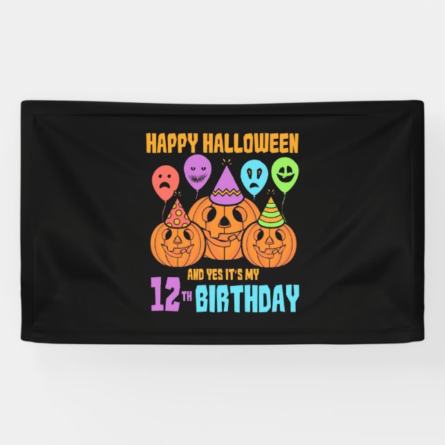 Banderoles Joyeux Halloween 12ème anniversaire (Horizontal)