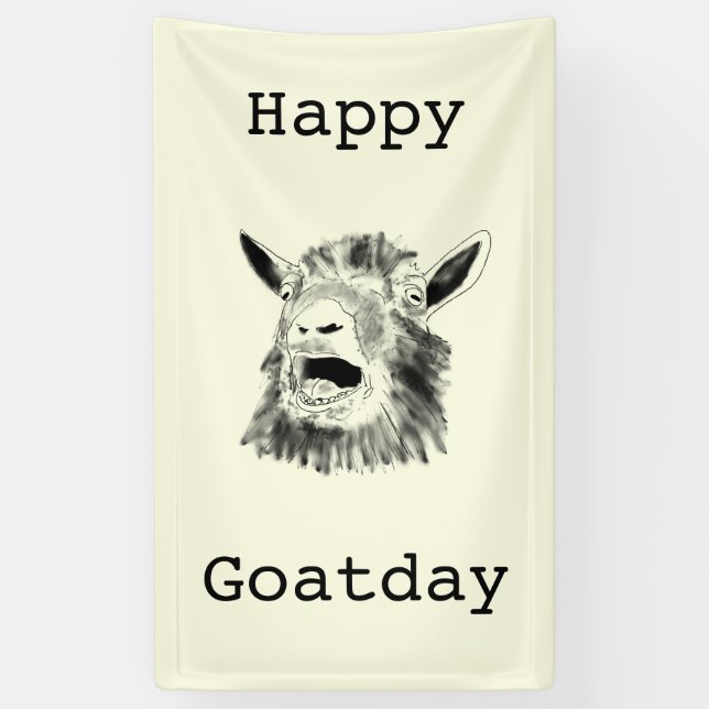 Banderoles Joyeux Jour de la chèvre Drôle hurler Animal Anniv (Vertical)