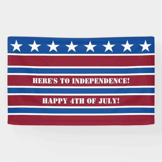 Banderoles Joyeux Jour de l'indépendance du drapeau américain (Horizontal)