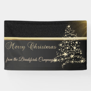 Banderoles Joyeux Noël, Arbre de Noël, Noir, Entreprise