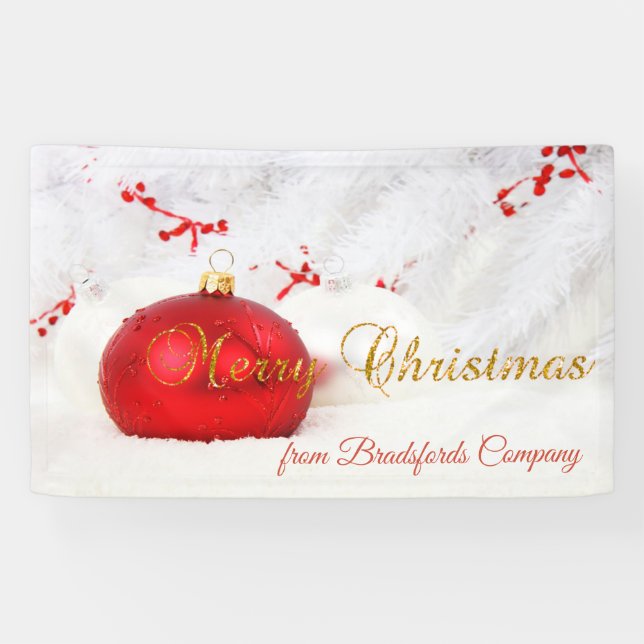Banderoles Joyeux Noël, balles de Noël (Horizontal)