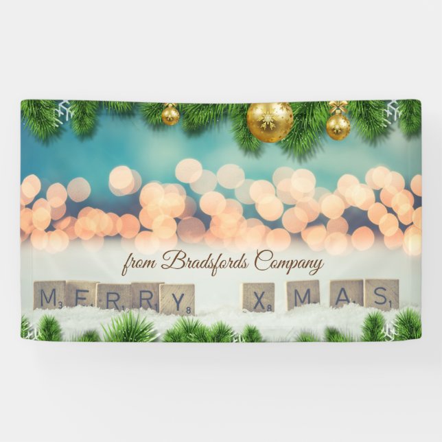 Banderoles Joyeux Noël, balles de Noël (Horizontal)