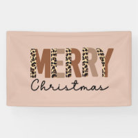 "Joyeux Noël" Bloc de couleur moderne Leopard Boho