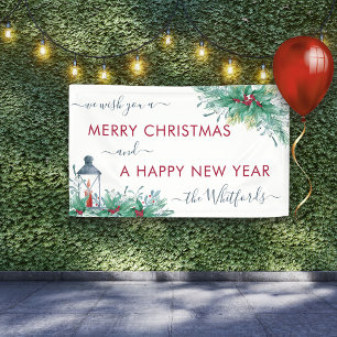 Banderoles Joyeux Noël Bonne Année Houx Gui