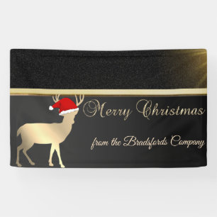 Banderoles Joyeux Noël ,Cerf de Noël Chapeau de Père Noël,Ent