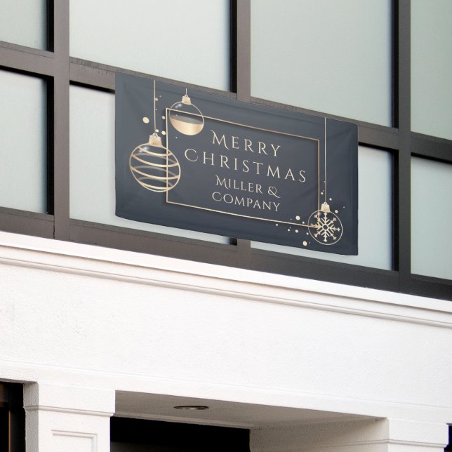Banderoles Joyeux Noël Fêtes d'entreprise Moderne et Élégante (Bâtiment extérieur)