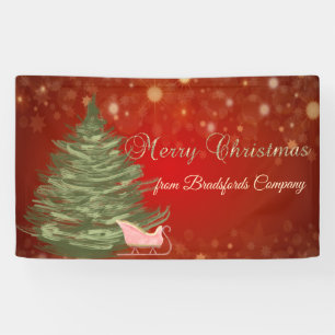 Banderoles Joyeux Noël, Rouge, Arbre de Noël, Sleigh