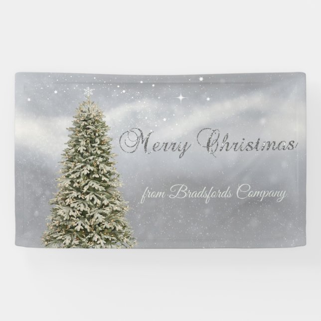 Banderoles Joyeux Noël, Silver ChristmasTree Company (Horizontal)