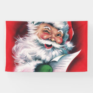 Banderoles Joyeux Noël, vintage, rétro, Père Noël, heureux