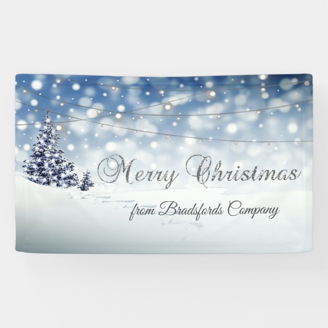 Banderoles Joyeux Noël, Wonderland d'hiver, Lumières (Horizontal)