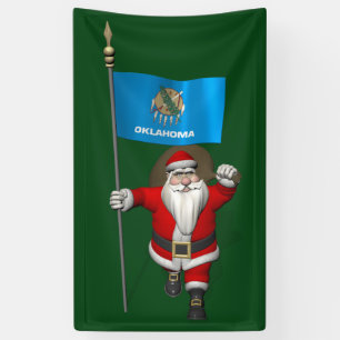 Banderoles Joyeux Père Noël Avec Drapeau De L'Oklahoma