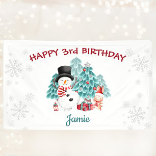 Banderoles Joyeux Snowman Noël fête d'anniversaire