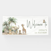Jungle Safari Animaux Bienvenue fête d'anniversair