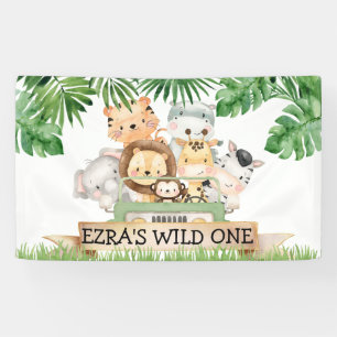 Banderoles Jungle Safari Wild un anniversaire