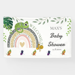 Banderoles Jungle sur le Baby shower Arc En Ciel Accueil