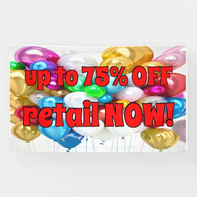 Banderoles Jusqu'à 75 % de la vente au détail maintenant! Pro (Horizontal)