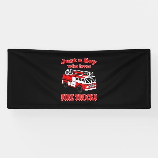 Banderoles Juste Garçon qui aime Firetruck & Toddler Firefigh (Horizontal)