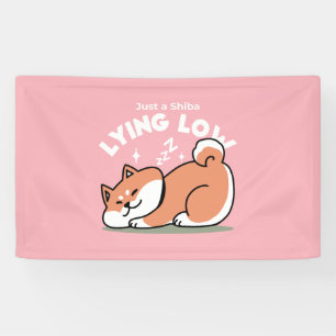 Banderoles Juste un Shiba allongé bas : mignonne conception S