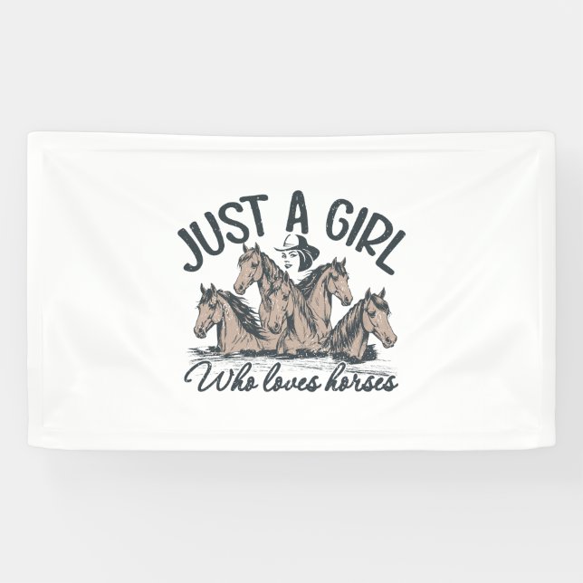 Banderoles Juste une fille qui aime les chevaux (Horizontal)