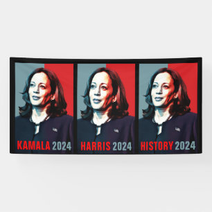 Banderoles Kamala Harris 2024 Pop Art Triptych History
