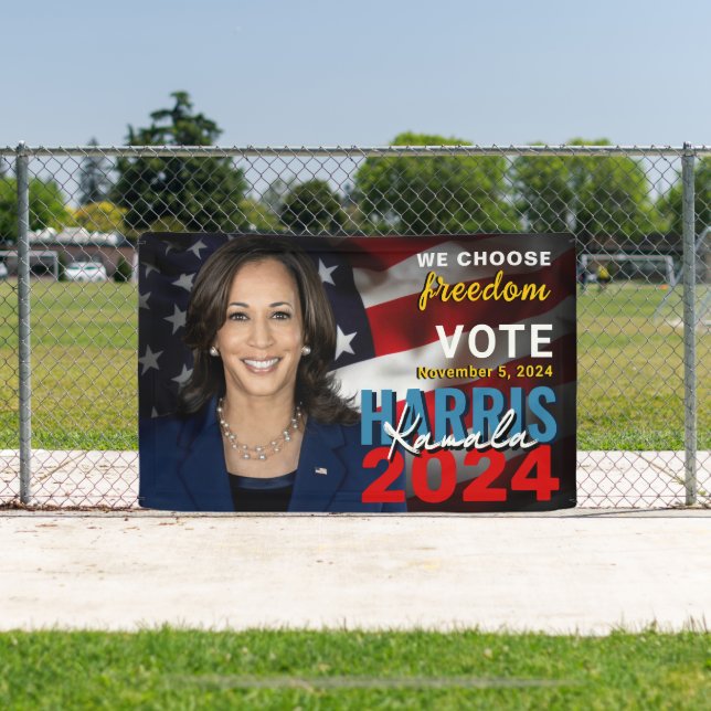 Banderoles Kamala Harris 2024 Vote Patriotic Campaign (Insitu)