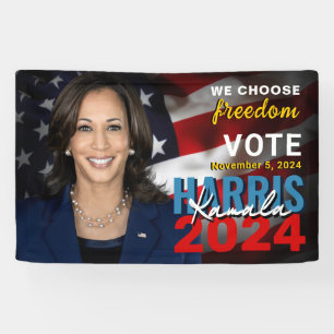 Banderoles Kamala Harris 2024 Vote Patriotic Campaign