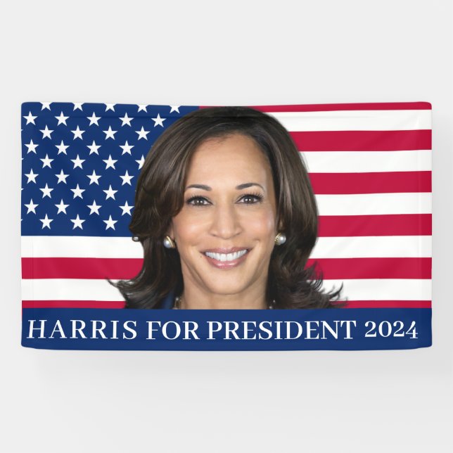 Banderoles Kamala Harris Pour Président 2024 (Horizontal)