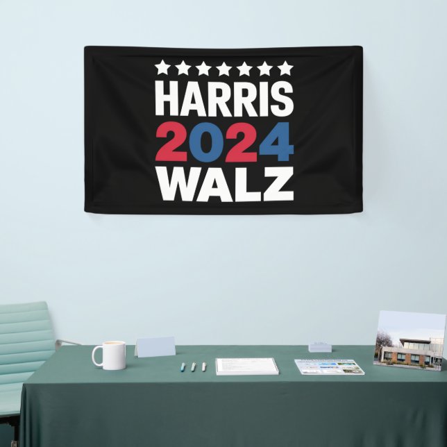 Banderoles Kamala Harris Walz, Présidente Vice-Présidente (Salon professionnel)